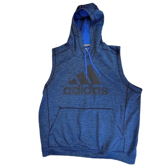 adidas Other - Adidas‎ Team Issue ClimaWarm Sleeveless Hoodie Mens 2XL Blue Training